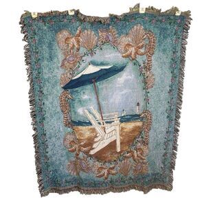 Kathy Hatch Beach Scene Tapestry Throw Blanket